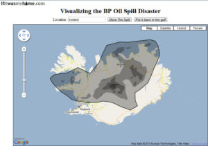 Iceland if it were covered by the BP oil spill